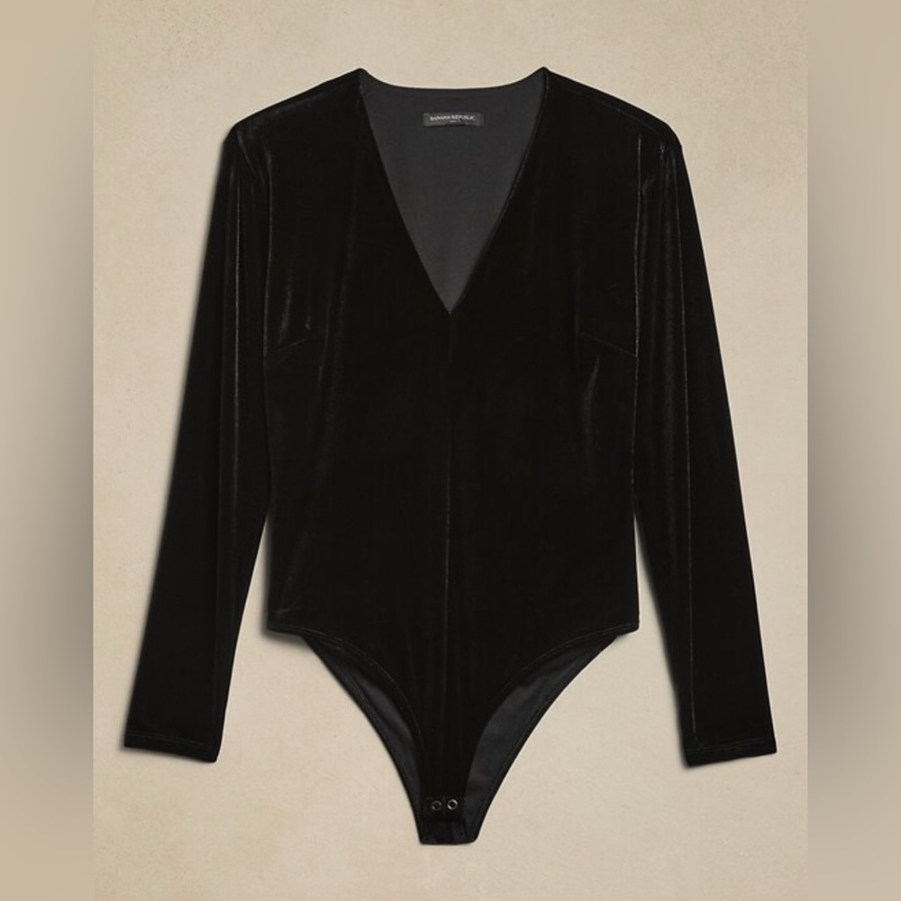 Banana Republic Black Velvet Bodysuit